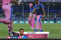 M51: RR vs MI – Evin Lewis Wicket