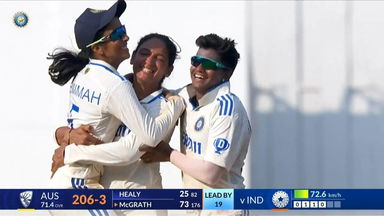 IND-W vs AUS-W 2023-24, 1st Test: AUS-W 2nd Innings Fall of Wickets