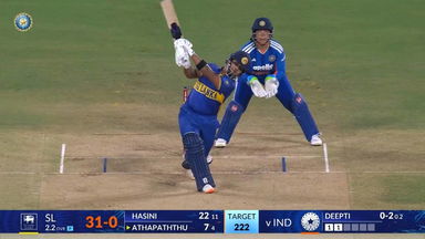 IND-W vs SL-W 2025, 4th T20I: Chamari Athapaththu Six