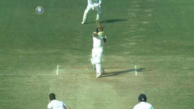 Karun Nair's tennis shot on a cricket pitch