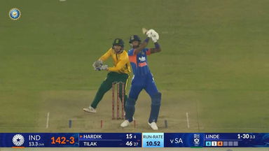 IND vs SA 2025, 5th T20I: Hardik Pandya Six