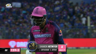 M42: MI vs RR – Shimron Hetmyer Wicket