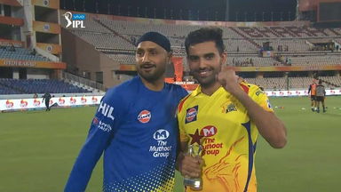 Bhajji interviews Chahar, DJ Bravo style