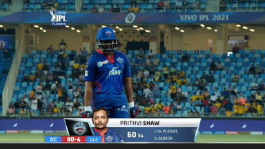 Q1: DC vs CSK – Prithvi Shaw Wicket