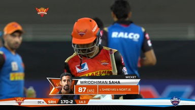 M47: SRH vs DC – Wriddhiman Saha Wicket
