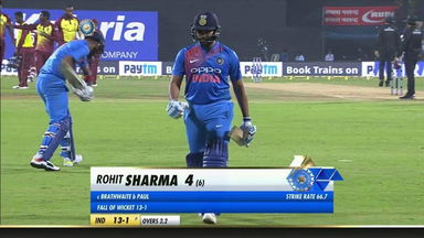 IND vs WI 2018, 3rd T20I: Rohit Sharma Wicket