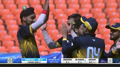 Syed Mushtaq Ali Trophy 2020-21, QF1 - Karnataka vs Punjab: Fall of wickets