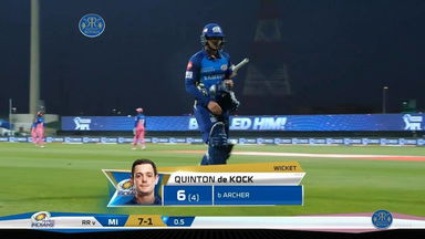 M45: RR vs MI – Quinton de Kock Wicket