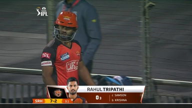 M05: SRH vs RR – Rahul Tripathi Wicket