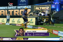 M05: KKR vs MI – Nikhil Naik Wicket