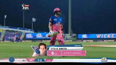 M20: MI vs RR – Steve Smith Wicket