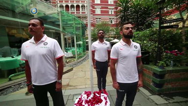 Team India hoist the tricolour in England