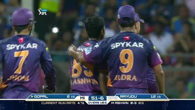 M1: MI vs RPS – Shreyas Gopal Wicket