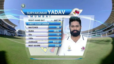 Ranji Trophy SF 1 2016-17 : Mumbai vs Tamil Nadu - Surya Kumar Yadav 's 73
