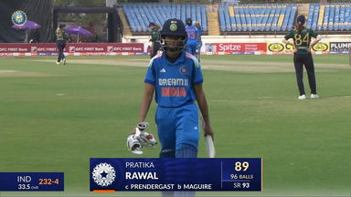 IND-W vs IRE-W 2025, 1st ODI: Pratika Rawal Wicket