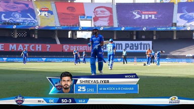 M51: DC vs MI – Shreyas Iyer Wicket