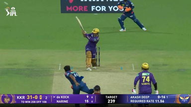 IPL 2025 M19: KKR vs LSG - Quinton De Kock Six