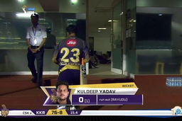 M23: CSK vs KKR – Kuldeep Yadav Wicket