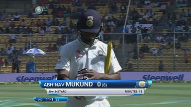 IND vs AUS 2017 - 2nd Test day 1 : Abhinav Mukund Wicket