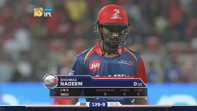 M5: RCB vs DD – Shahbaz Nadeem Wicket