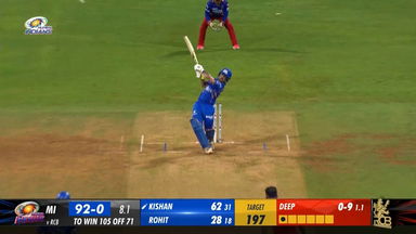 M25: MI vs RCB – Ishan Kishan Six