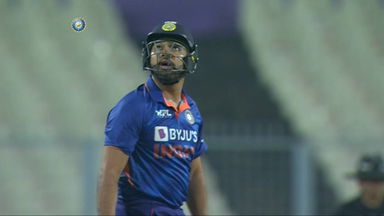 Rohit's superb one-handed SIX