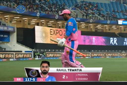 M43: RR vs RCB – Rahul Tewatia Wicket