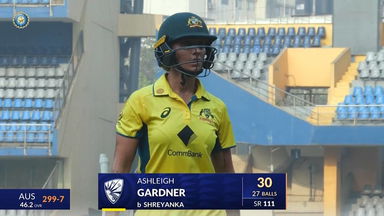 IND-W vs AUS-W 2023-24, 3rd ODI: Ashleigh Gardner Wicket