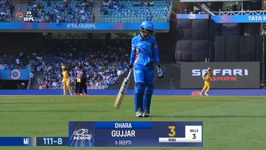 M15 - MI vs UPW: Dhara Gujjar Wicket