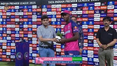 IPL 2025 M53: KKR vs RR - TATA IPL Green Dot Balls of the Match - Jofra Archer