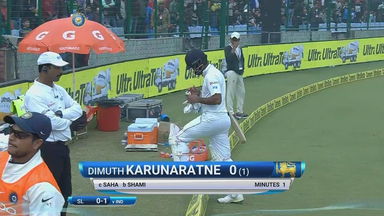 IND vs SL 2017, 3rd Test Day 2: Dimuth Karunaratne Wicket