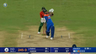 IND vs BAN 2024, 3rd T20I: Riyan Parag Six