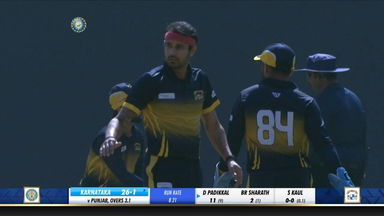 Siddharth Kaul's double-wicket maiden vs Karnataka