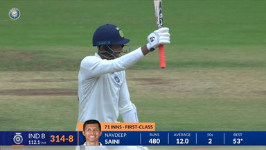 DULEEP TROPHY 2024, India A vs India B: Navdeep Saini's crucial support act of 56(144)