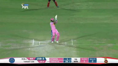 M14: RR vs RCB – Rahul Tripathi Six