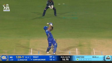 IPL 2025 Eliminator: GT vs MI - Suryakumar Yadav Six