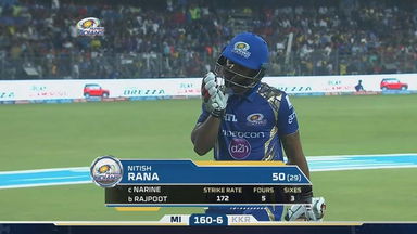 M7: MI vs KKR – Nitish Rana Wicket