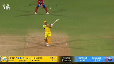 IPL 2025 M17: CSK vs DC - MS Dhoni Six