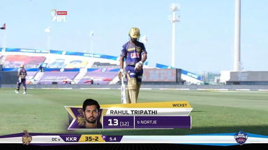 M42: KKR vs DC – Rahul Tripathi Wicket