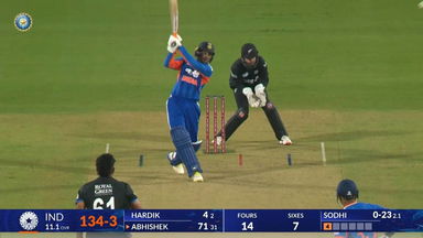 IND vs NZ 2026, 1st T20I: Abhishek Sharma Six