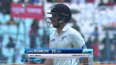 India VS NZ 2016, 2nd Test day 2 - Luke Ronchi Wicket