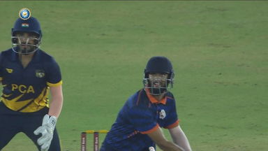 SMAT 2023 Final: Hat-trick of 6s: Abhimanyusingh goes after Mayank Markande