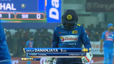 IND vs SL 2017, 2nd T20I: Akila Dananjaya Wicket