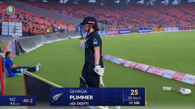 IND-W vs NZ-W 2024, 1st ODI: Georgia Plimmer Wicket