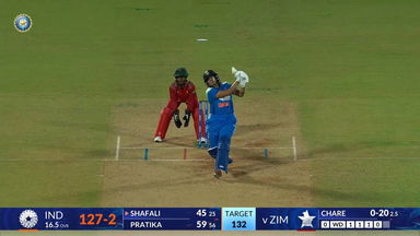 IND-W vs ZIM-W 2026, 3rd ODI: Shafali Verma Six