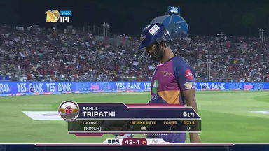 M39: RPS vs GL – Rahul Tripathi Wicket