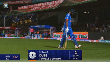 IND vs AFG 2024, 3RD T20I: Shivam Dube Wicket