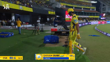 IPL 2025 M08: CSK vs RCB - Shivam Dube Wicket