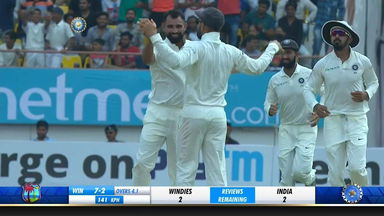 IND vs WI, 2018 - 1st Test: Fall of wickets, WI 1st Innings