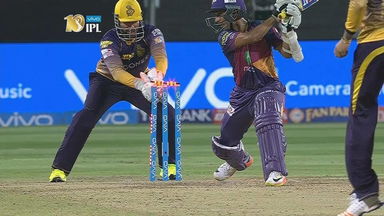 In a FLASH! Robin impressive behind the stumps